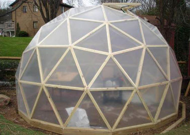 สีขาว PVC Tarpaulin Geodesic Dome Tents สำหรับการตั้งแคมป์ / โปรโมชั่น