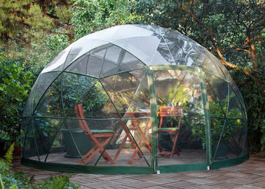 สีขาว PVC Tarpaulin Geodesic Dome Tents สำหรับการตั้งแคมป์ / โปรโมชั่น