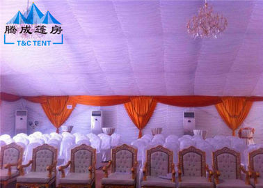 ความกว้าง 20 เมตรมีหน่วงไฟเต็นท์งานแต่งงานสีขาวที่มีรูปทรง / เต็นท์รับจัดงานแต่งงานกลางแจ้ง